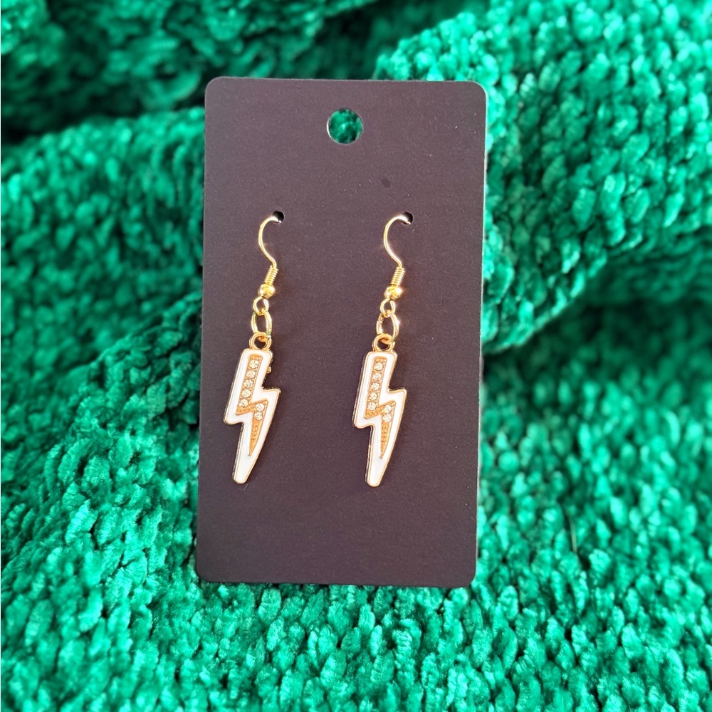 Gold Lightning Bolt Earrings
